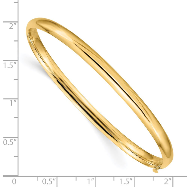 14k 3/16 Oversize High Polished Hinged Bangle Bracelet