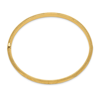 14k 4/16 Oversized Laser Cut Hinged Bangle Bracelet