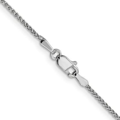 14K White Gold 18 inch 1.25mm Diamond-cut Spiga with Lobster Clasp Chain