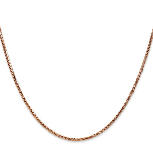 14K Rose Gold 22 inch 1.7mm Diamond-cut Spiga with Lobster Clasp Chain