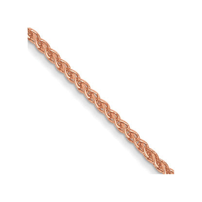 14K Rose Gold 18 inch 1mm Solid Polished Spiga with Lobster Clasp Chain