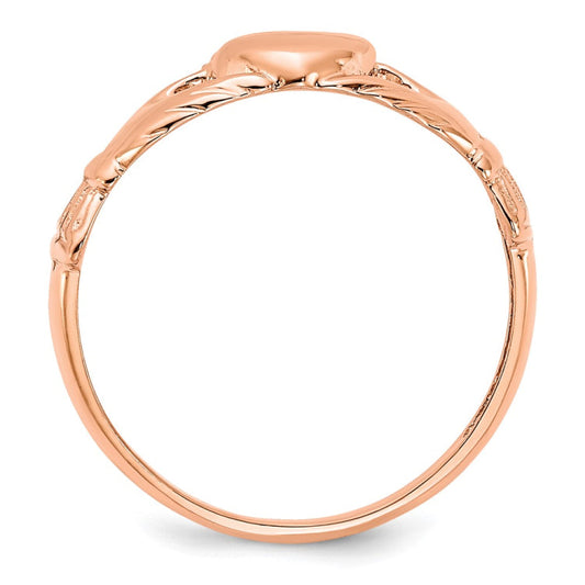 14k Rose Gold Polished Claddagh Ring