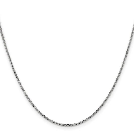 14K White Gold 20 inch 1.45mm Diamond-cut Cable with Lobster Clasp Chain