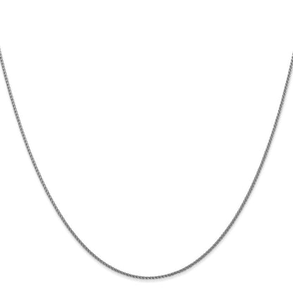 14K White Gold 18 inch 1.05mm Diamond-cut Spiga with Lobster Clasp Chain