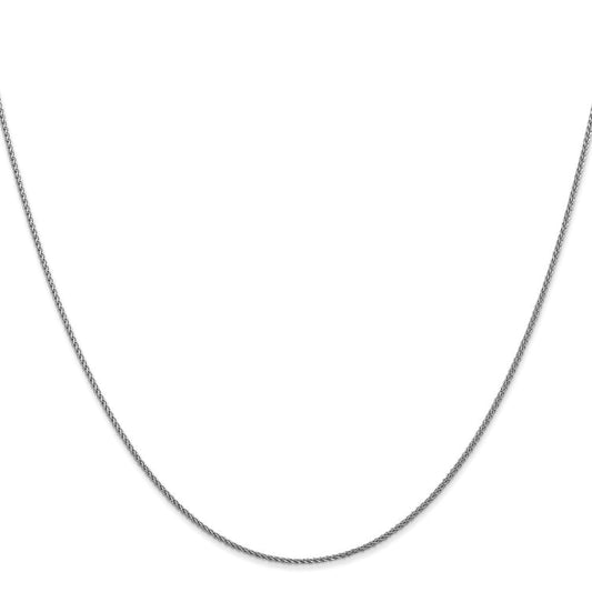 14K White Gold 20 inch 1.05mm Diamond-cut Spiga with Lobster Clasp Chain