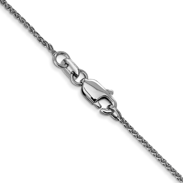 14K White Gold 20 inch 1.05mm Diamond-cut Spiga with Lobster Clasp Chain