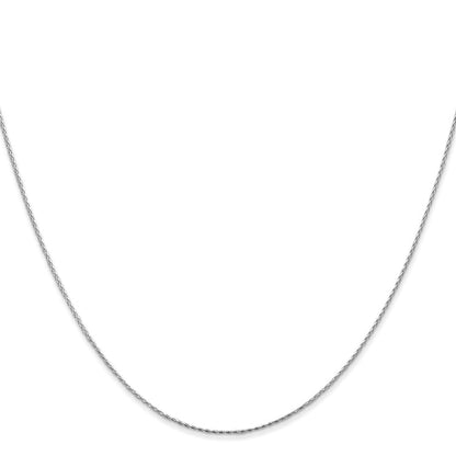 14K White Gold 20 inch .8mm Diamond-cut Parisian Wheat with Lobster Clasp Chain