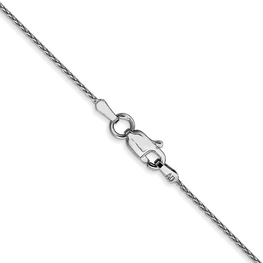 14K White Gold 20 inch .8mm Diamond-cut Parisian Wheat with Lobster Clasp Chain