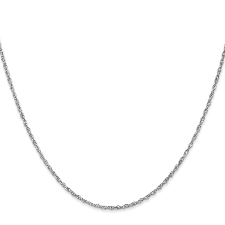 14K White Gold 20 inch 1.3mm Heavy Baby Rope with Lobster Clasp Chain