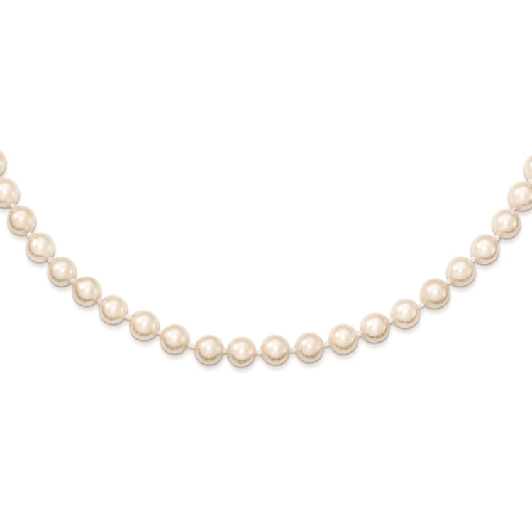 14k 5-6mm Round White Saltwater Akoya Cultured Pearl Necklace