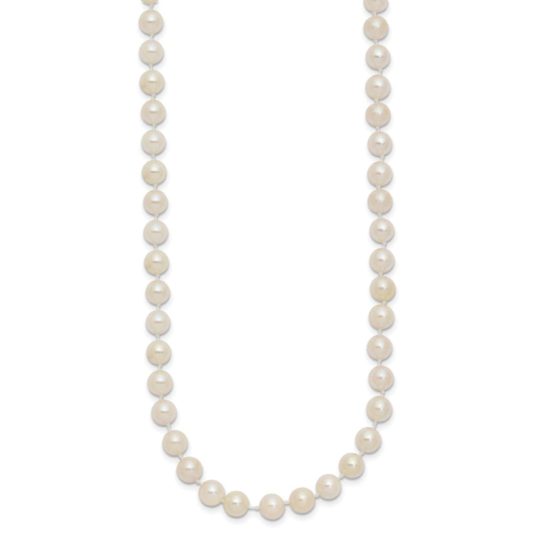 14k 5-6mm Round White Saltwater Akoya Cultured Pearl Necklace