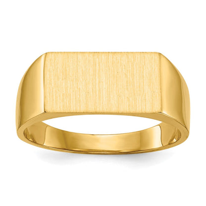 14k 7.0x13.0mm Closed Back Signet Ring