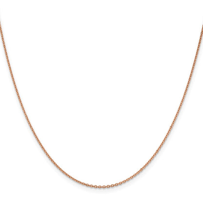 14K Rose Gold 16 inch 1.4mm Diamond-cut Cable with Lobster Clasp Chain