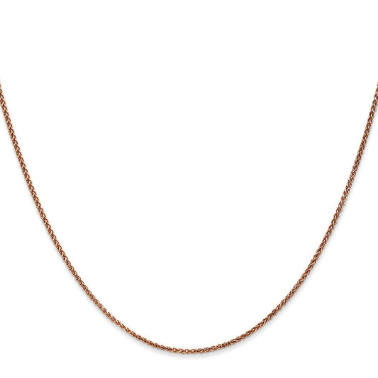 14K Rose Gold 20 inch 1.25mm Diamond-cut Spiga with Lobster Clasp Chain