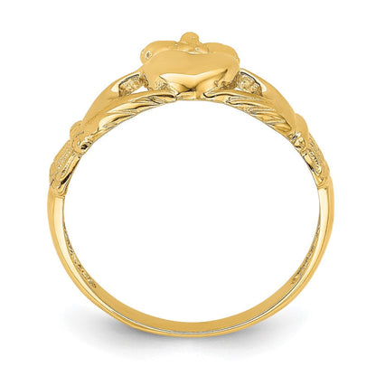 14k Polished Claddagh Ring