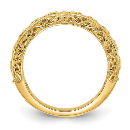 14k 3mm Filigree Wedding Band