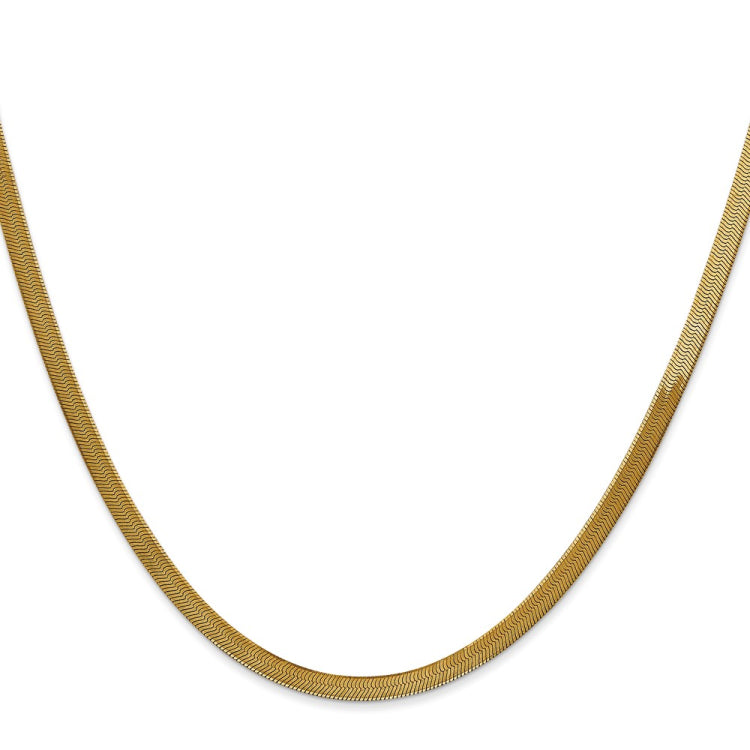 14K 18 inch 3mm Silky Herringbone with Lobster Clasp Chain