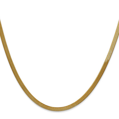 14K 18 inch 3mm Silky Herringbone with Lobster Clasp Chain