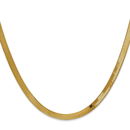 14K 16 inch 4mm Silky Herringbone with Lobster Clasp Chain