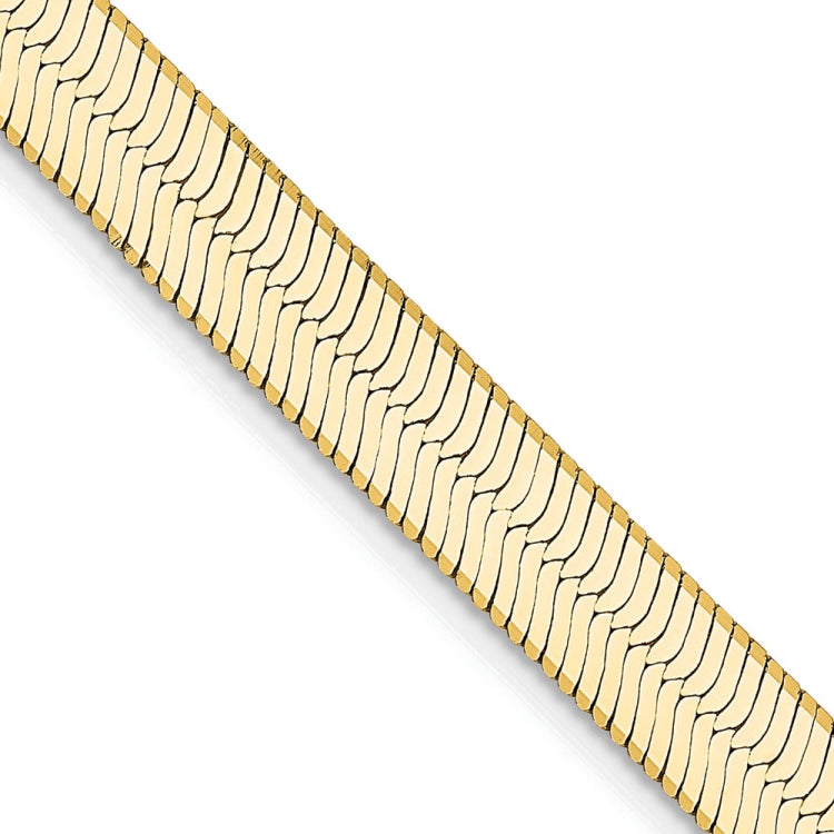 14K 20 inch 5.5mm Silky Herringbone with Lobster Clasp Chain