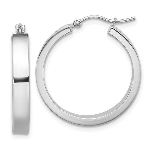 14k White Gold Polished Hoop Earring