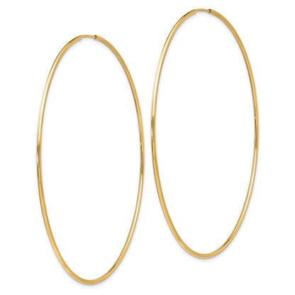 14k Polished Endless Tube Hoop Earrings