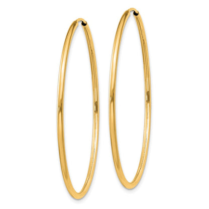 14k 1.5mm Polished Round Endless Hoop Earrings