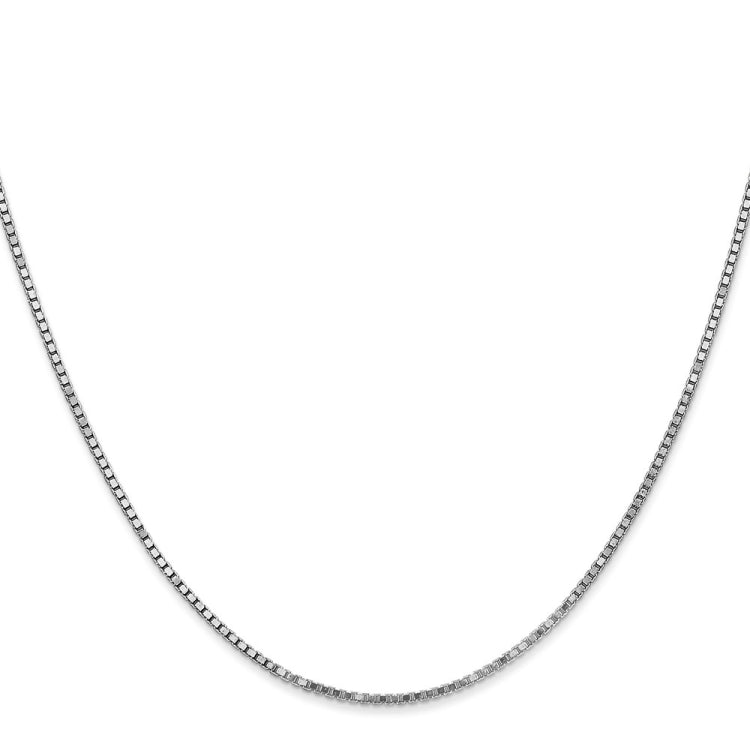 14K White Gold 18 inch 1.4mm Box with Lobster Clasp Chain