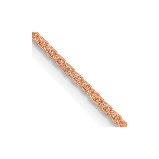 14K Rose Gold 18 inch 1.25mm Diamond-cut Spiga with Lobster Clasp Chain