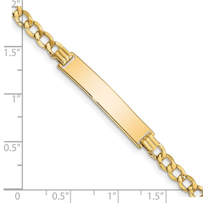 14k Semi-solid Curb Link 6.75mm Id Bracelet