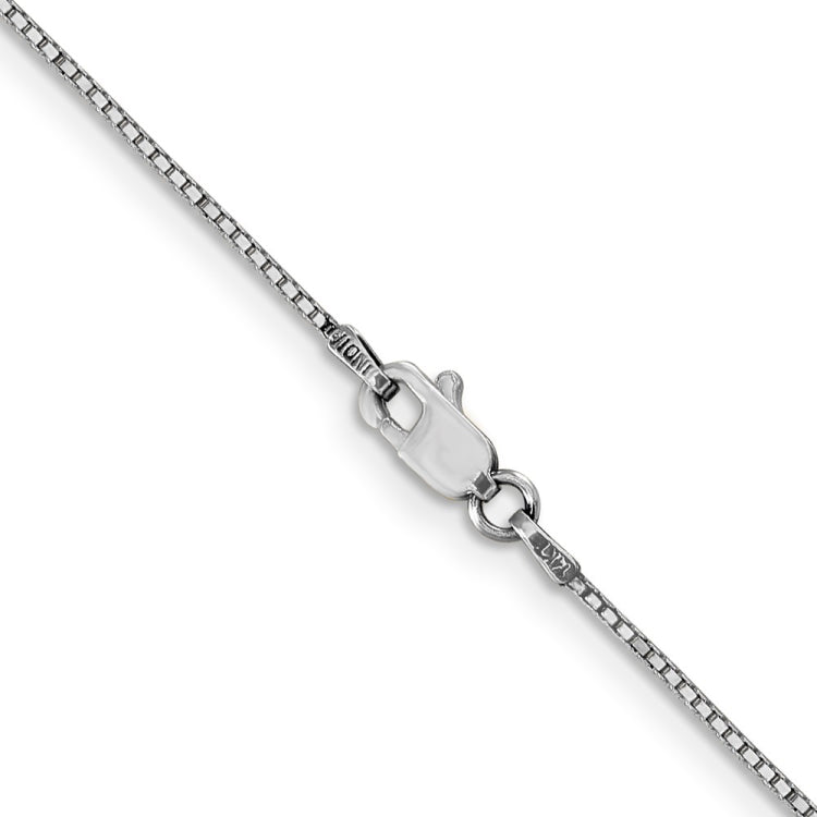 14K White Gold 26 inch .9mm Box with Lobster Clasp Chain