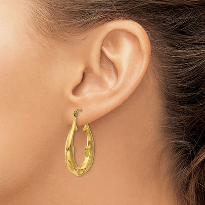 14k Polished Dolphin Hoop Earrings