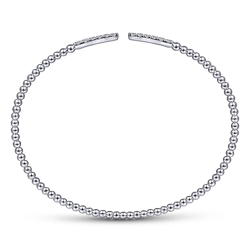 Gabriel & Co | 14K White Gold Bujukan Diamond Bars Bangle