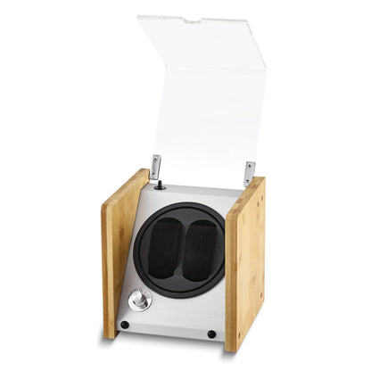 Luxury Giftware Bamboo Double Watch Winder