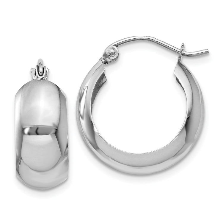 14k White Gold Fancy Hoop Earrings