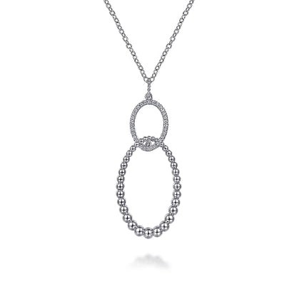 Gabriel & Co | 925 Sterling Silver Bujukan White Sapphire Circle Pendant Necklace