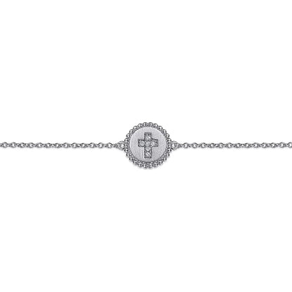 Gabriel & Co | 925 Sterling Silver Diamond Bujukan Cross Bracelet