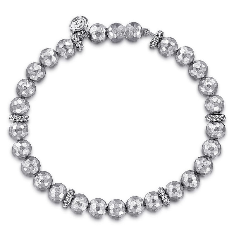 Gabriel & Co | 925 Sterling Silver Faceted Bead Bracelet