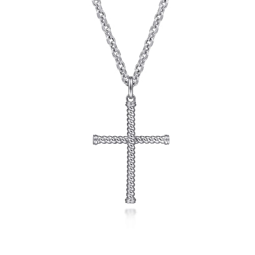 Gabriel & Co | 925 Sterling Silver Twisted Rope Cross Pendant