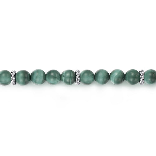 Gabriel & Co | 925 Sterling Silver and Malachite Beaded Bracelet