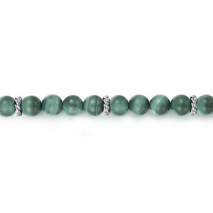 Gabriel & Co | 925 Sterling Silver and Malachite Beaded Bracelet