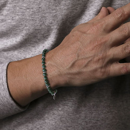 Gabriel & Co | 925 Sterling Silver and Malachite Beaded Bracelet