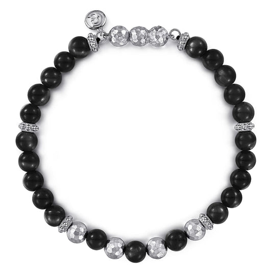 Gabriel & Co | 925 Sterling Silver and Onyx Beaded Bracelet