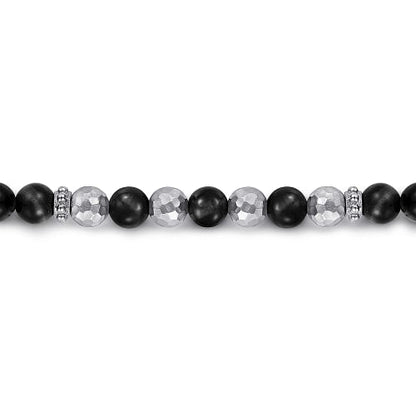 Gabriel & Co | 925 Sterling Silver and Onyx Beaded Bracelet