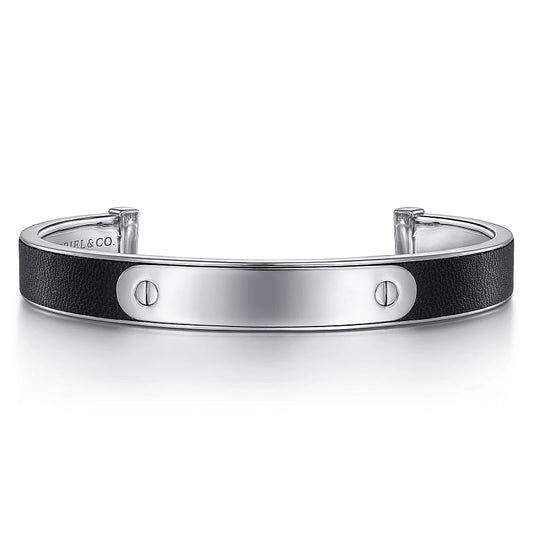 Gabriel & Co | 925 Sterling Silver and Leather ID Cuff Bracelet