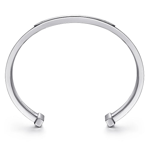 Gabriel & Co | 925 Sterling Silver and Leather ID Cuff Bracelet