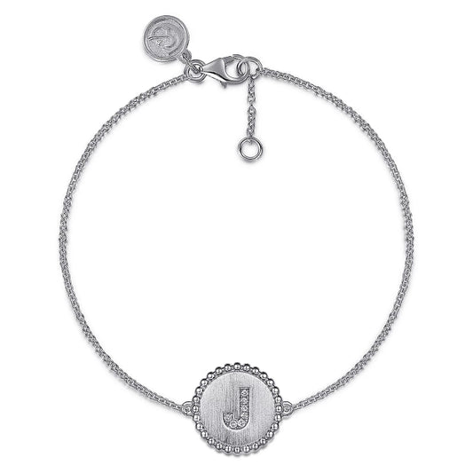 Gabriel & Co | 925 Sterling Sliver Diamond Bujukan Initial J Bracelet