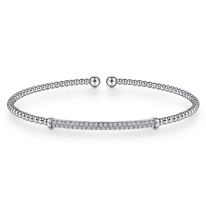 Gabriel & Co | 14K White Gold Bujukan Diamond Bar Split Bangle