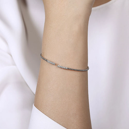 Gabriel & Co | 14K White Gold Bujukan Diamond Bars Bangle