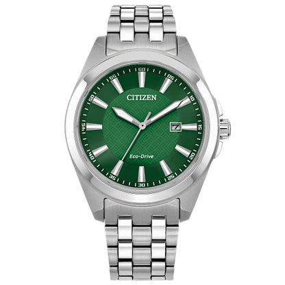 Citizen Gents Peyten Eco Drive Green Face Watch BM7530-50X